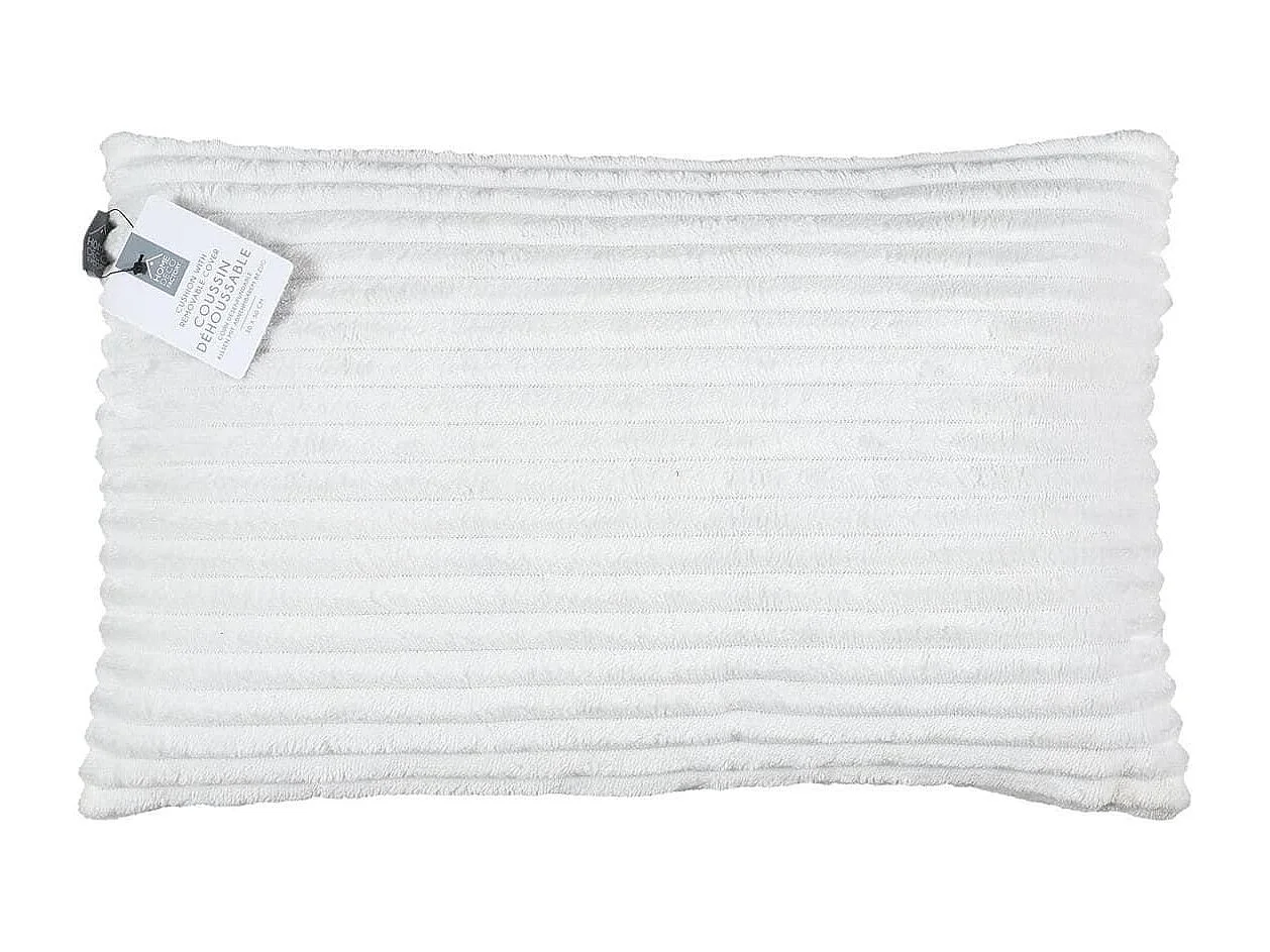 Coussin Rectangulaire Flanelle Côtelée 30x50cm, Doux et Lavable en Machine - WILUS