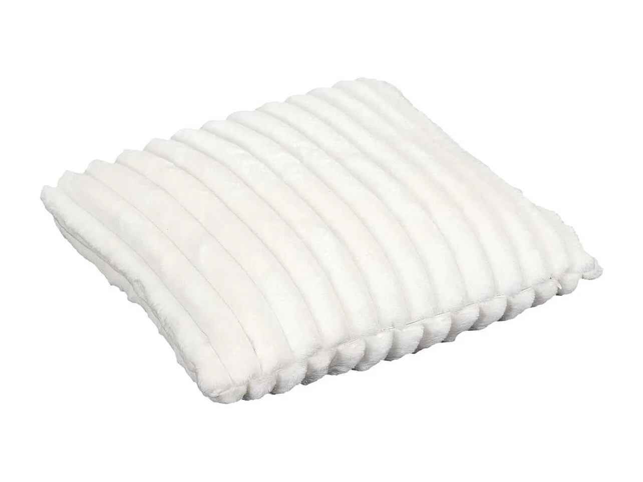 Coussin Ultra Doux Flanelle Côtelé 40x40cm Blanc Déhoussable - COSYHOME