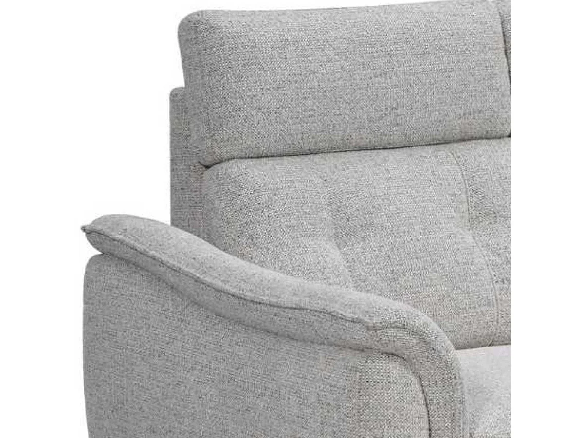 Canapé 2 places fixe tissu polyester chiné gris galet - PLYM