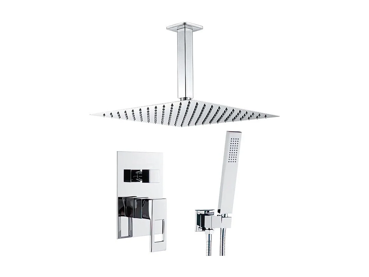 Ensemble de douche encastré au plafond TELMO chromé Ø 25cm