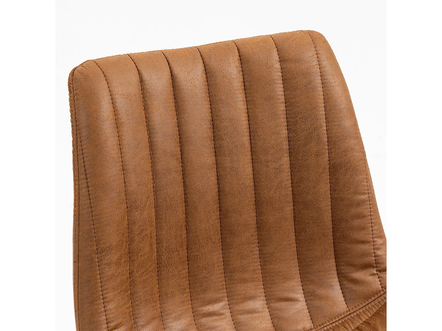 Lot de 2 tabourets de bar VENEZA chaise haute réglable en hauteur, dossier droit avec revêtement en tissu suédine de coloris brun