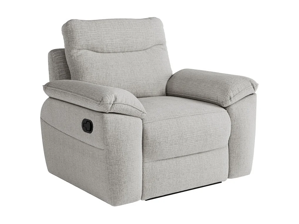 Canapés de relaxation ROSS manuels 3 et 2 places et fauteuil en tissu texturé 3D - Gris clair