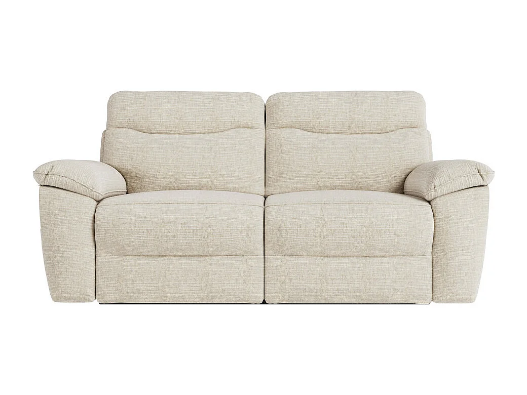 Canapés de relaxation ROSS électriques 3 et 2 places et fauteuil en tissu texturé 3D - Beige