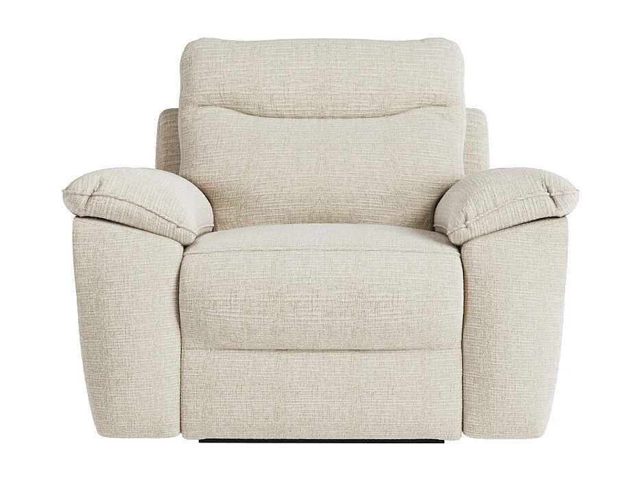 Canapés de relaxation ROSS électriques 3 et 2 places et fauteuil en tissu texturé 3D - Beige