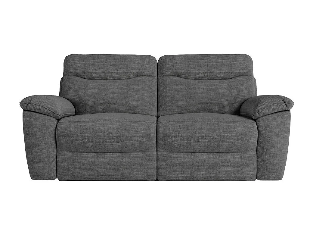 Canapés de relaxation ROSS électriques 3 et 2 places et fauteuil en tissu texturé 3D - Gris anthracite