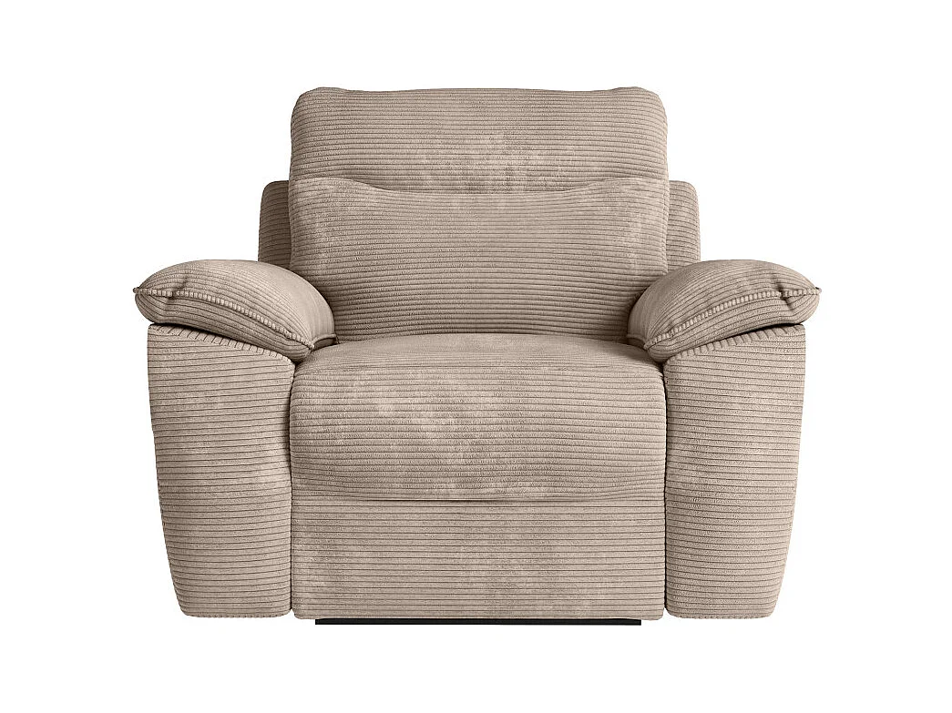 Canapés de relaxation ROSS manuels 3 et 2 places et fauteuil en velours côtelé - Taupe