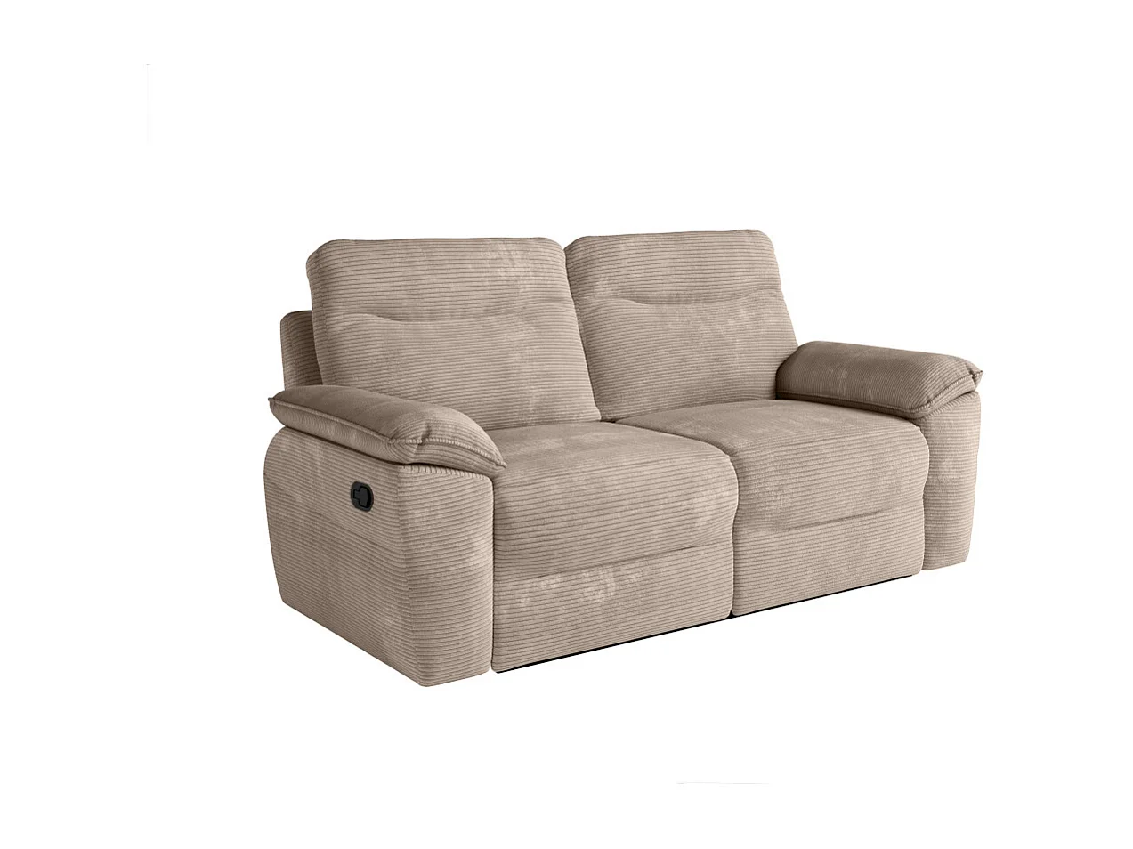 Canapés de relaxation ROSS manuels 3 et 2 places et fauteuil en velours côtelé - Taupe