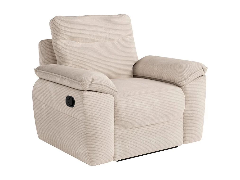 Canapés de relaxation ROSS manuels 3 et 2 places et fauteuil en velours côtelé - Beige