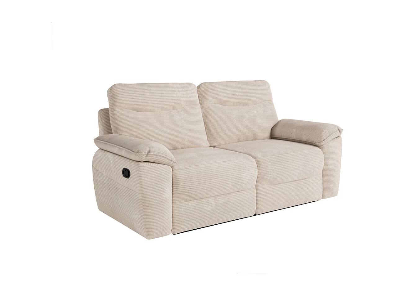 Canapés de relaxation ROSS manuels 3 et 2 places et fauteuil en velours côtelé - Beige