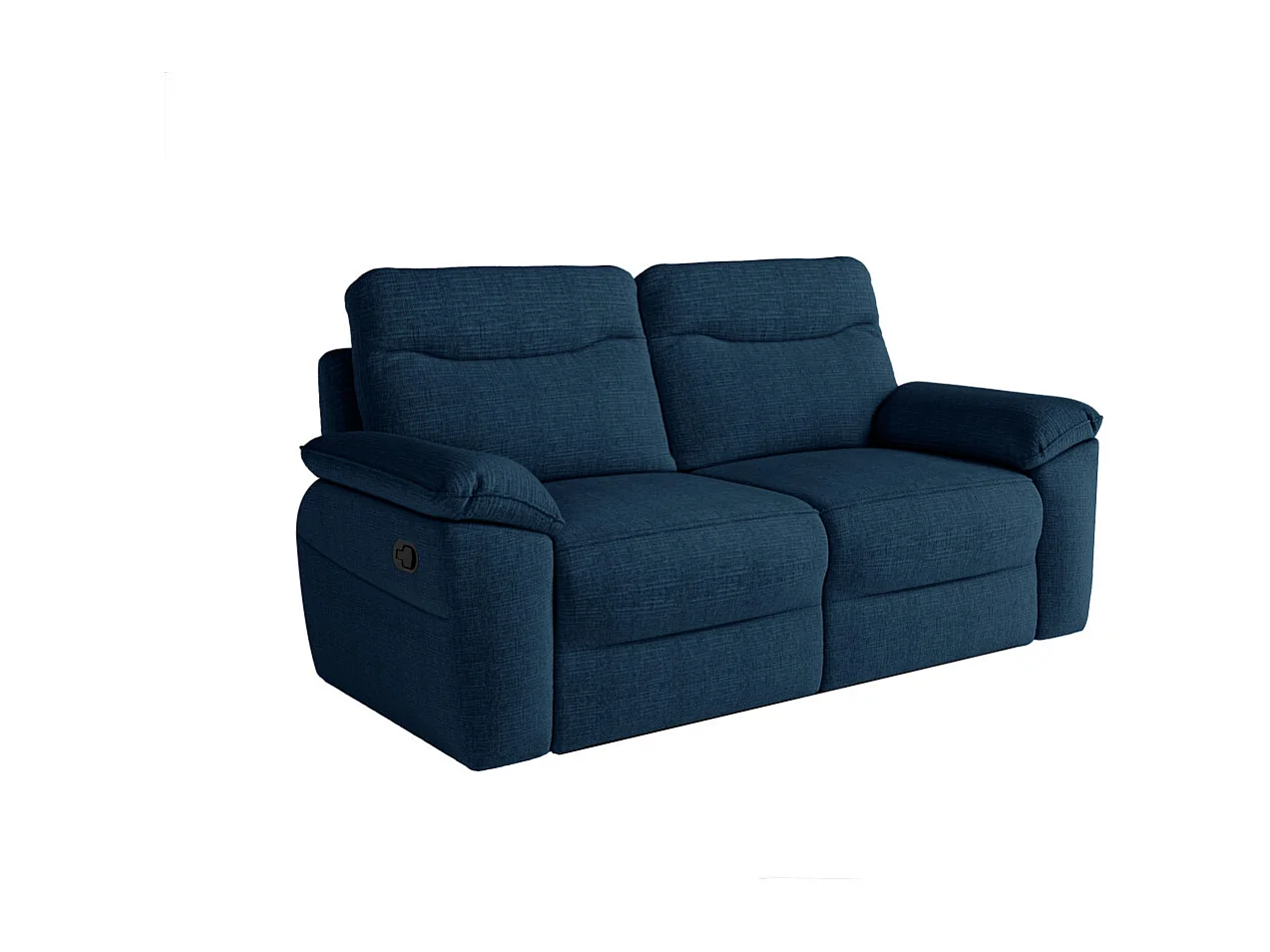 Canapés de relaxation ROSS manuels 3 et 2 places et fauteuil en tissu texturé 3D - Bleu foncé