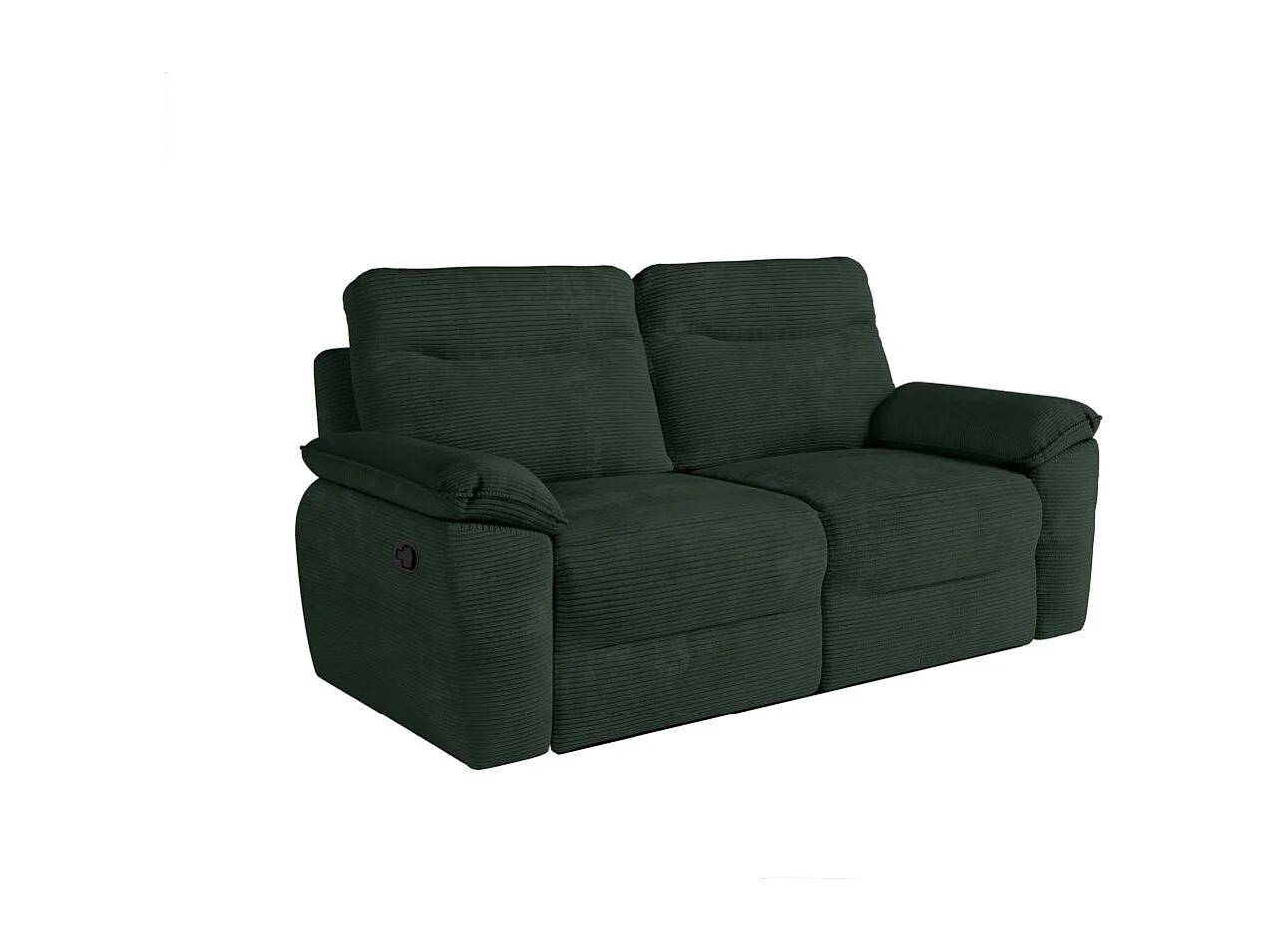 Canapés de relaxation ROSS manuels 3 et 2 places et fauteuil en velours côtelé - Vert foncé