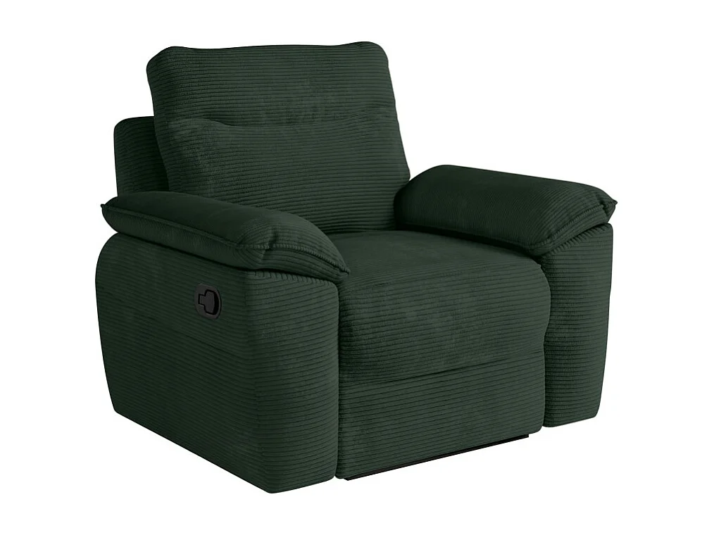 Canapés de relaxation ROSS manuels 3 et 2 places et fauteuil en velours côtelé - Vert foncé