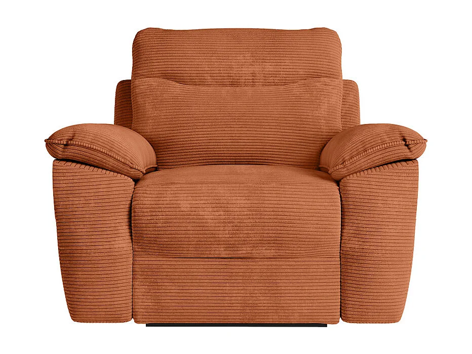 Canapés de relaxation ROSS manuels 3 et 2 places et fauteuil en velours côtelé - Terracotta