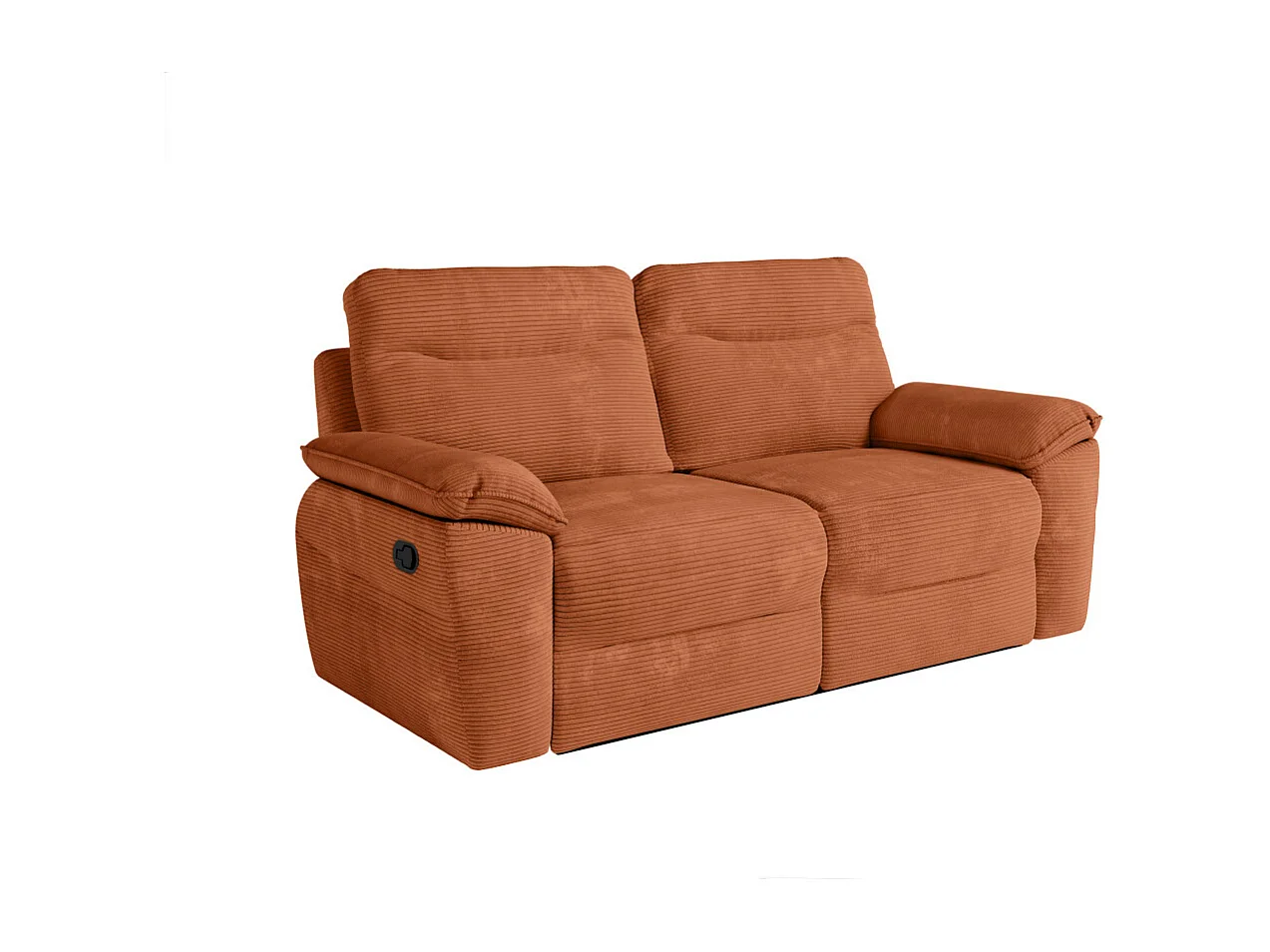 Canapés de relaxation ROSS manuels 3 et 2 places et fauteuil en velours côtelé - Terracotta