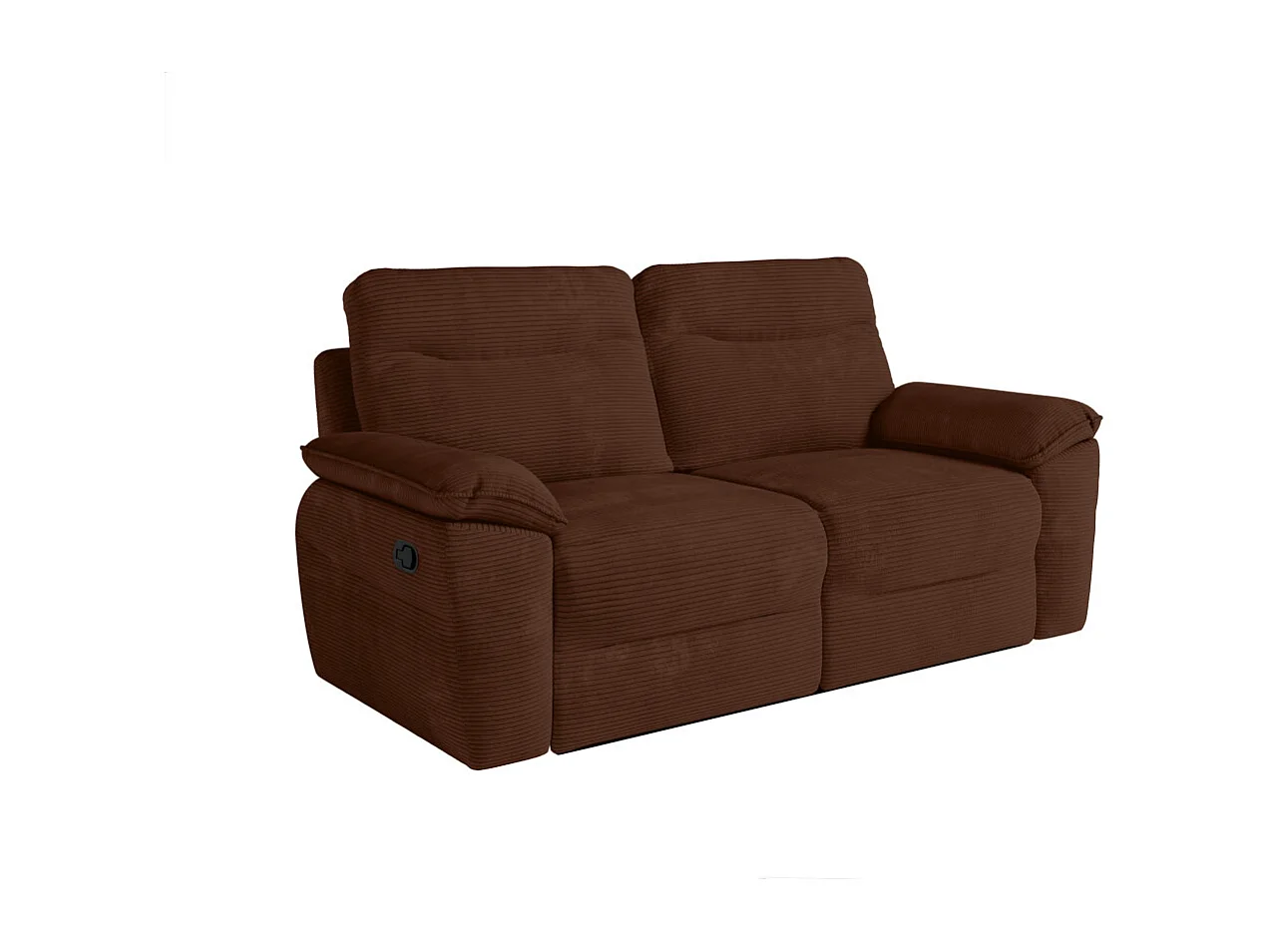 Canapés de relaxation ROSS manuels 3 et 2 places et fauteuil en velours côtelé - Marron