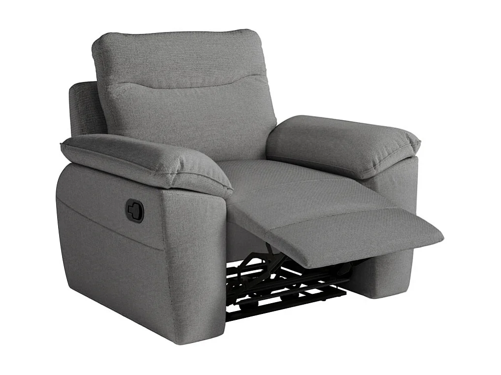 Canapés de relaxation ROSS manuels 3 et 2 places et fauteuil en tissu antitache - Gris
