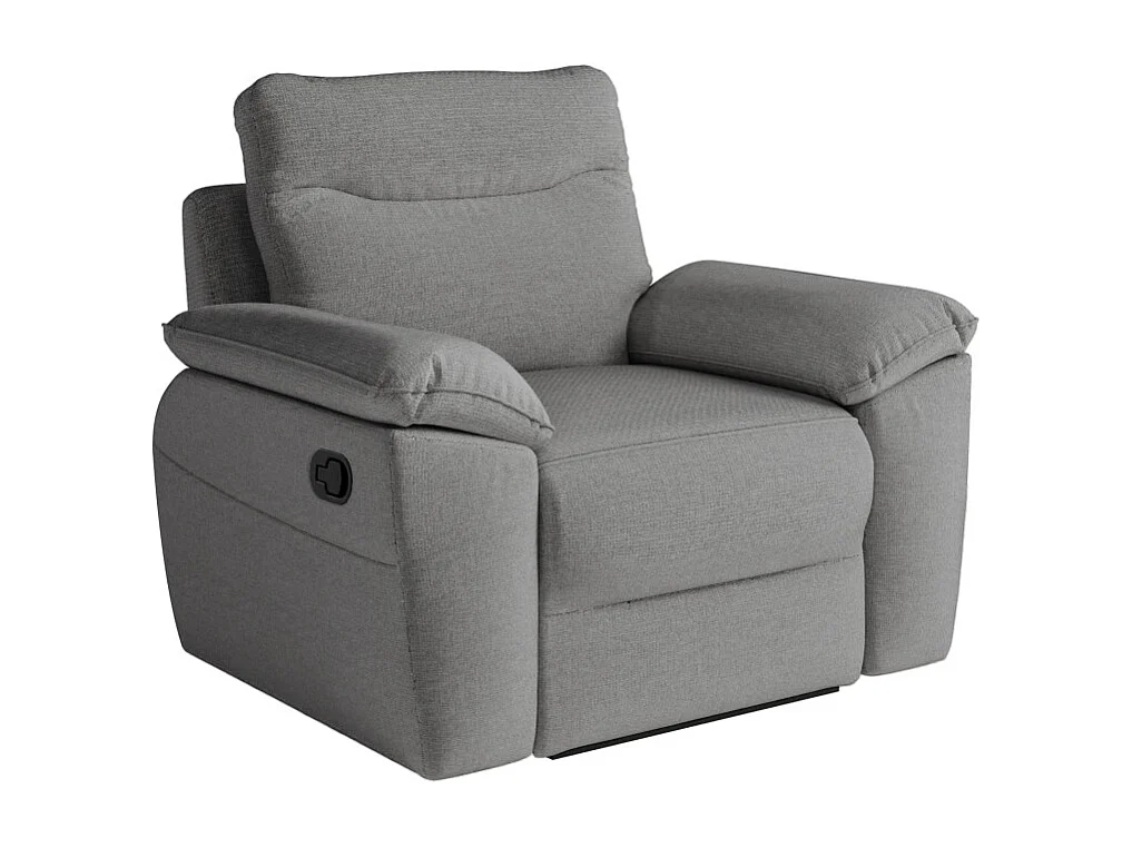 Canapés de relaxation ROSS manuels 3 et 2 places et fauteuil en tissu antitache - Gris