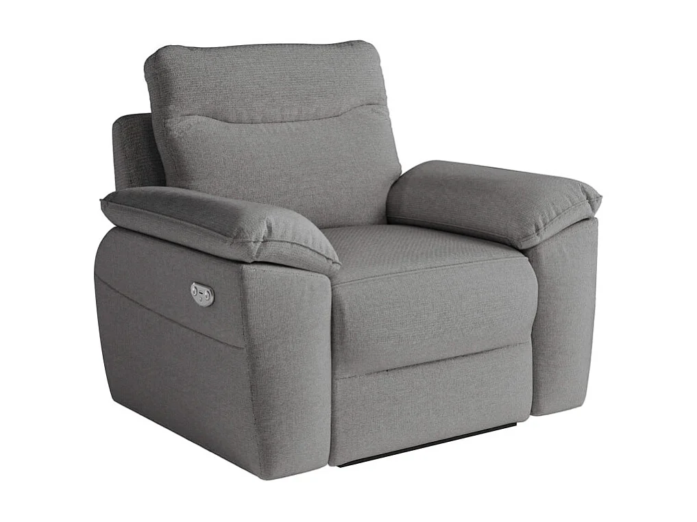 Canapés de relaxation ROSS électriques 3 et 2 places et fauteuil en tissu antitache - Gris