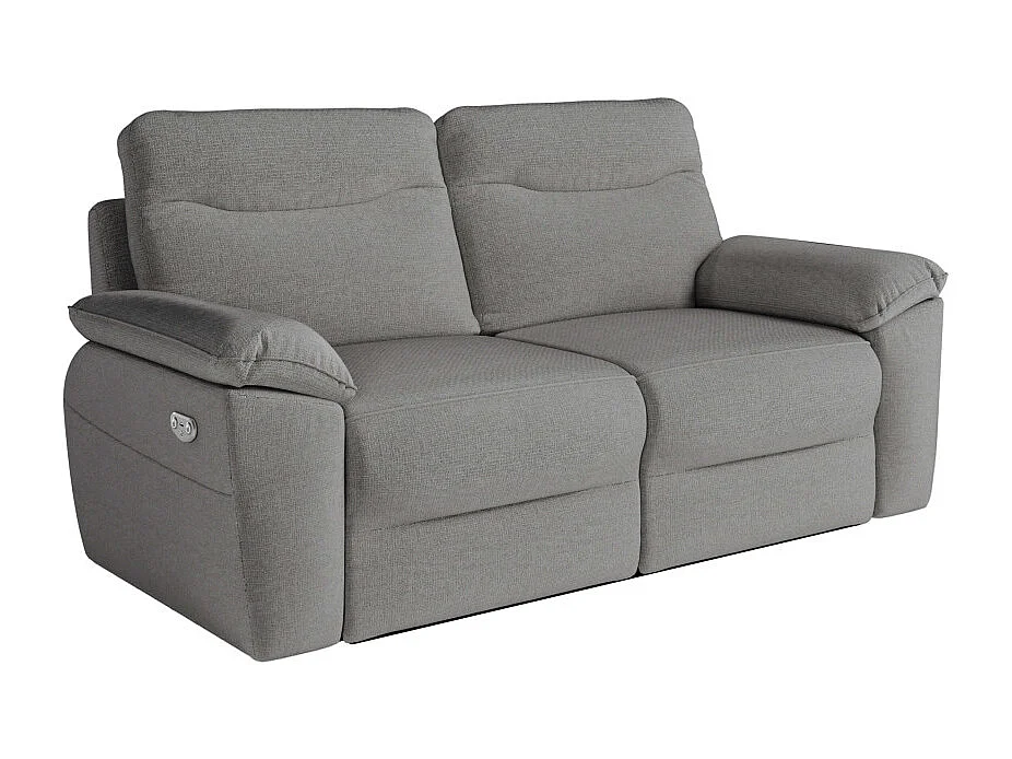 Canapés de relaxation ROSS électriques 3 et 2 places et fauteuil en tissu antitache - Gris