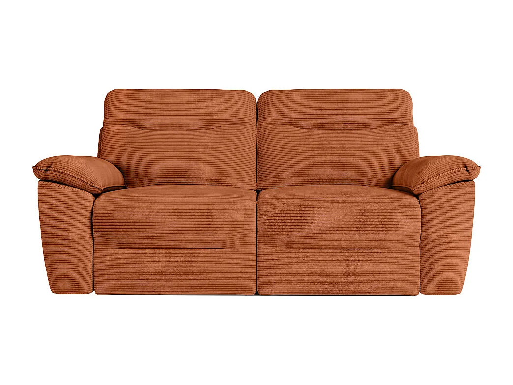 Canapés de relaxation ROSS électriques 3 et 2 places et fauteuil en velours côtelé - Terracotta