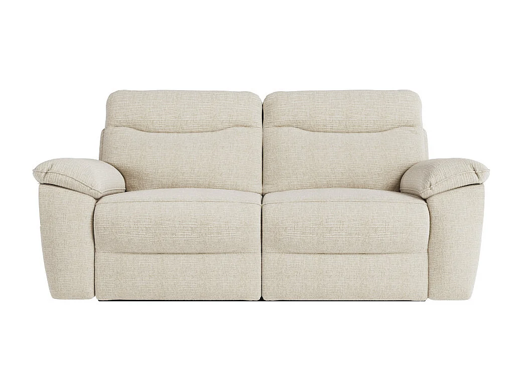 Canapés de relaxation ROSS manuels 3 et 2 places et fauteuil en tissu texturé 3D - Beige