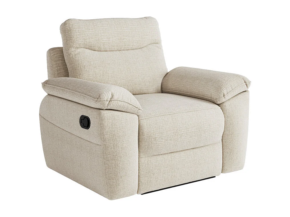 Canapés de relaxation ROSS manuels 3 et 2 places et fauteuil en tissu texturé 3D - Beige