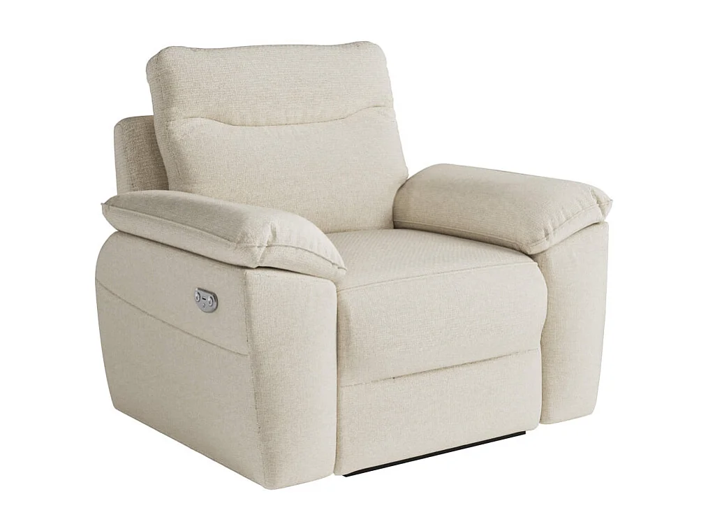 Canapés de relaxation ROSS électriques 3 et 2 places et fauteuil en tissu antitache - Beige