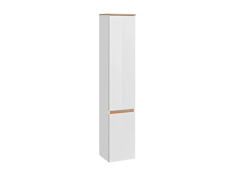 Colonne salle de bain ASKA 176 cm blanc brillant – Meuble suspendu avec rangements