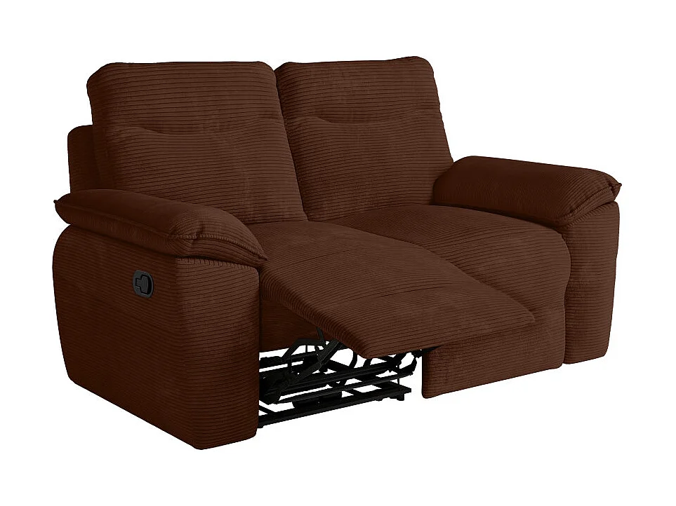 PACK - Canapé de relaxation ROSS manuel 2 et 3 places en velours côtelé - Marron