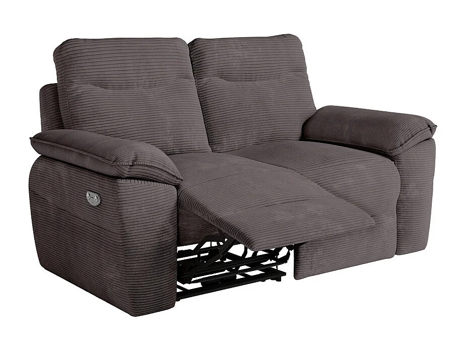 PACK - Canapé de relaxation ROSS électrique 2 et 3 places en velours côtelé - Gris