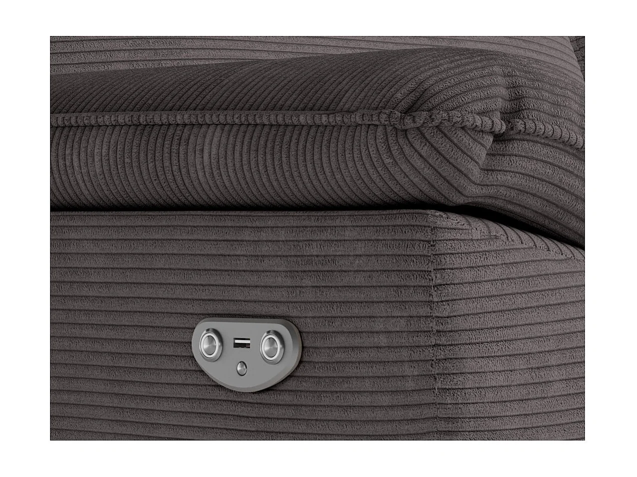 PACK - Canapé de relaxation ROSS électrique 2 et 3 places en velours côtelé - Gris