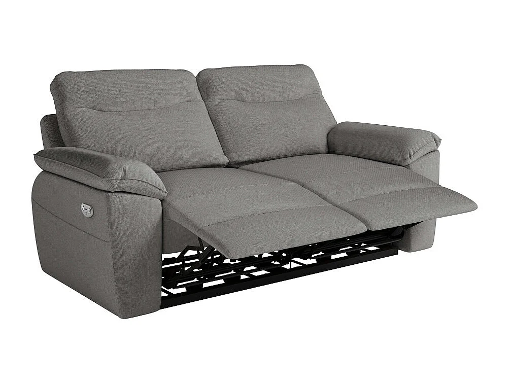 PACK - Canapé de relaxation ROSS électrique 2 et 3 places en tissu antitache - Gris