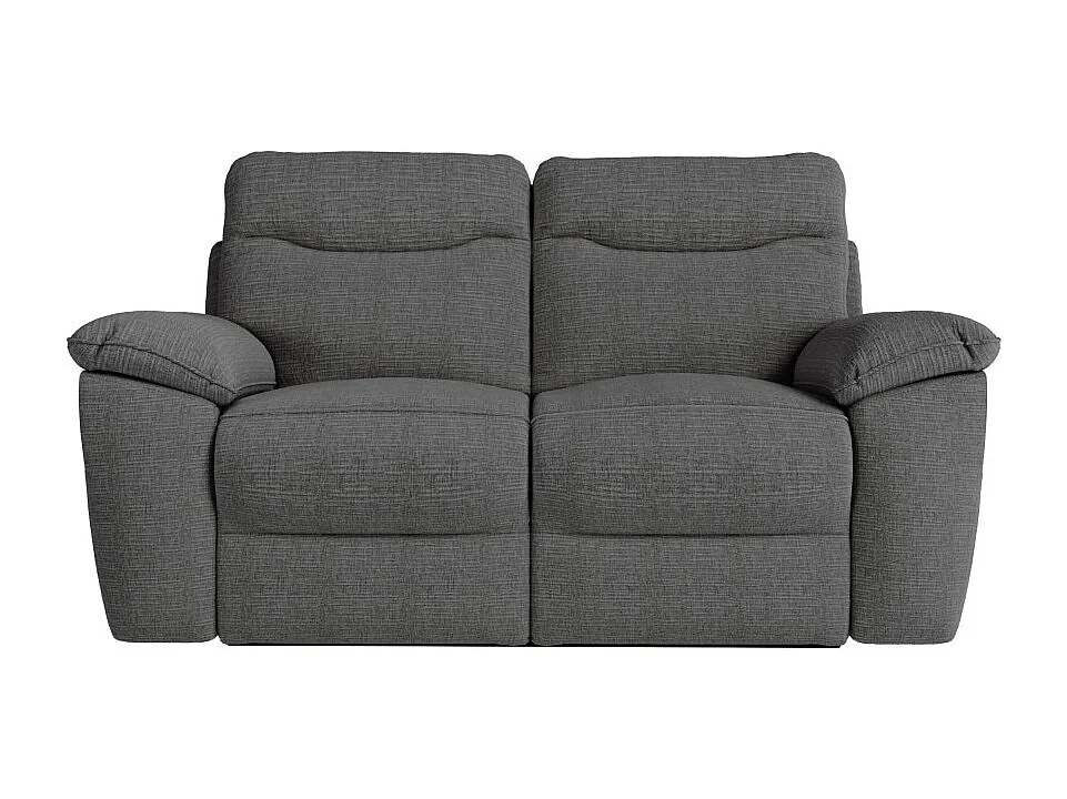 PACK - Canapé de relaxation ROSS électrique 2 et 3 places en tissu texturé 3D - Gris anthracite