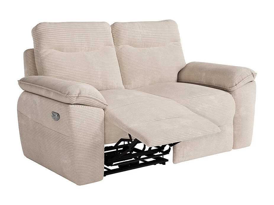 PACK - Canapé de relaxation ROSS électrique 2 et 3 places en velours côtelé - Beige