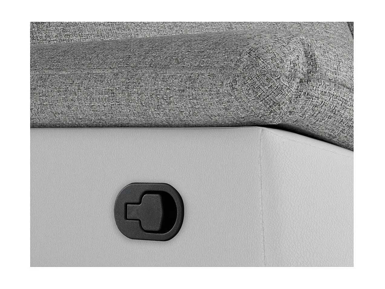 PACK - Canapé de relaxation ROSS manuel 2 et 3 places en tissu et simili - Blanc/Gris