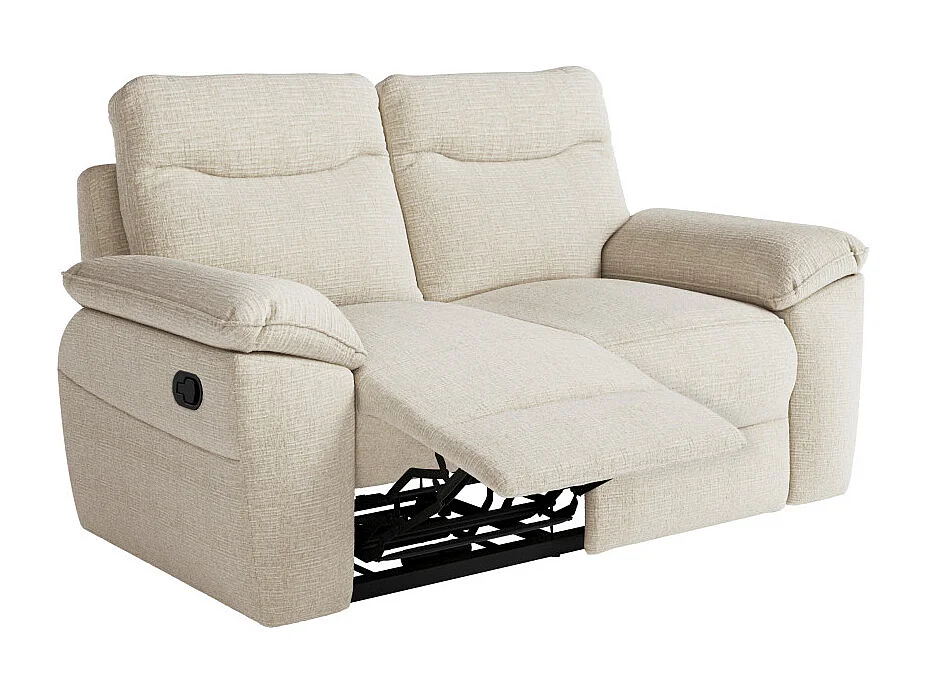 PACK - Canapé de relaxation ROSS manuel 2 et 3 places en tissu texturé 3D - Beige