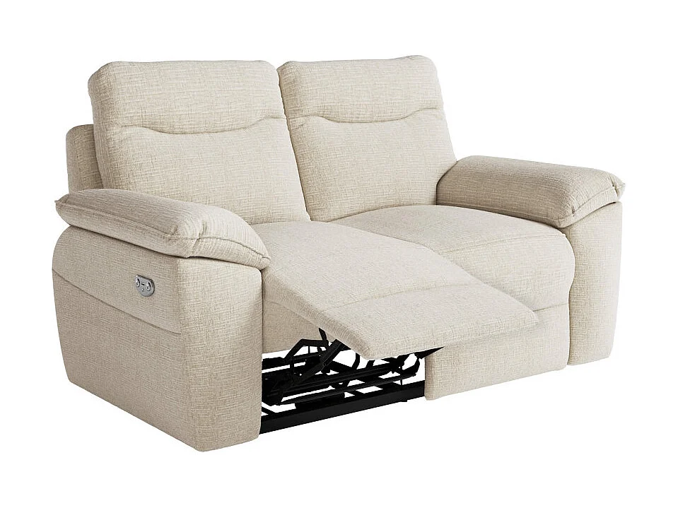 PACK - Canapé de relaxation ROSS électrique 2 et 3 places en tissu texturé 3D - Beige