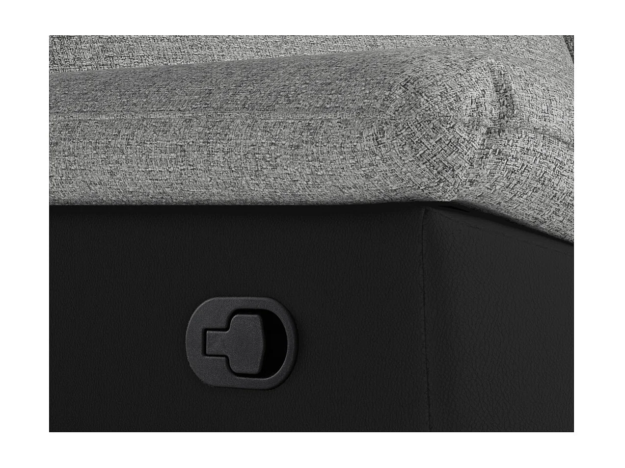 PACK - Canapé de relaxation ROSS manuel 2 et 3 places en tissu et simili - Noir/Gris