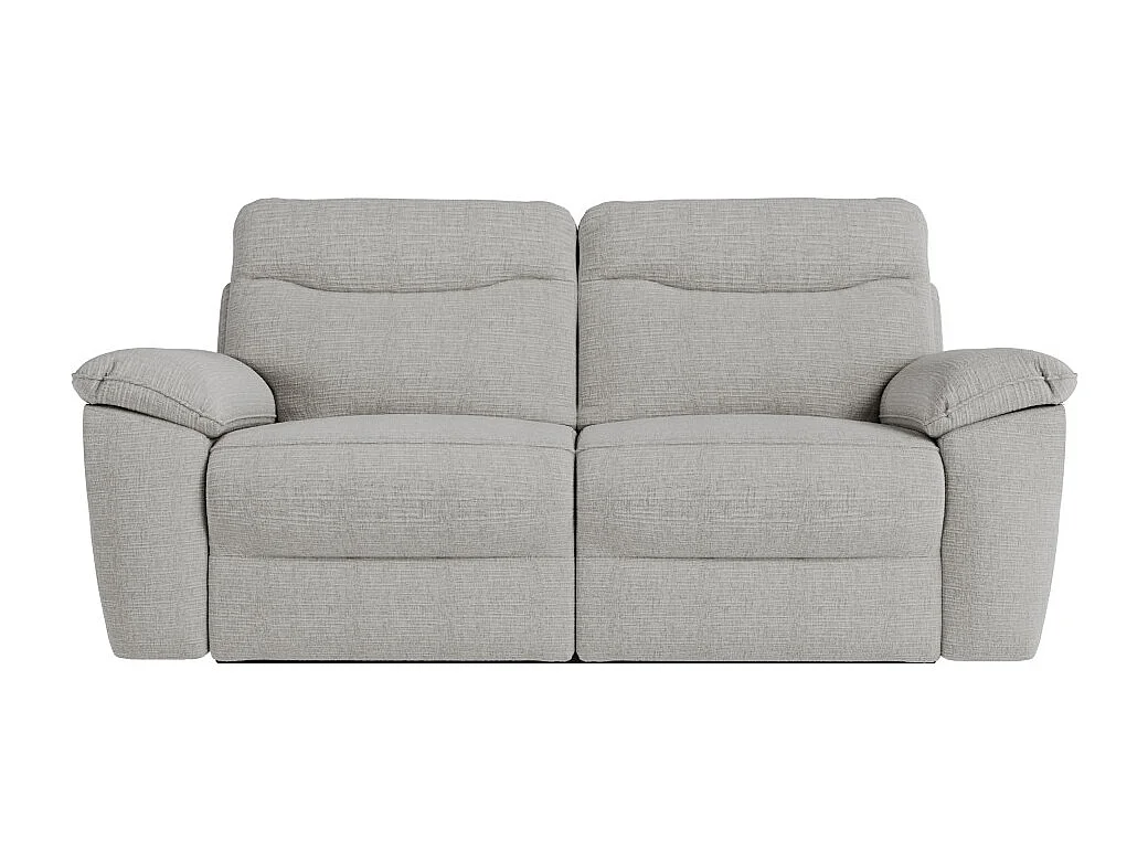 PACK - Canapé de relaxation ROSS manuel 2 et 3 places en tissu texturé 3D - Gris clair