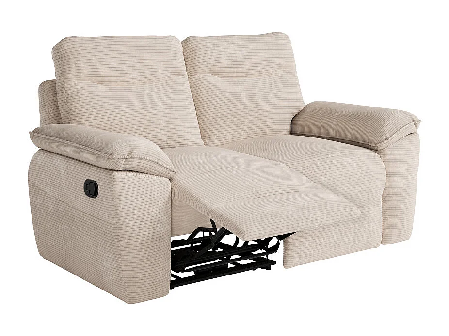 PACK - Canapé de relaxation ROSS manuel 2 et 3 places en velours côtelé - Beige
