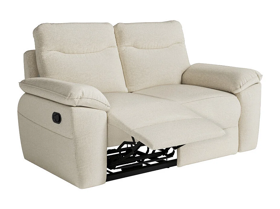 PACK - Canapé de relaxation ROSS manuel 2 et 3 places en tissu antitache - Beige