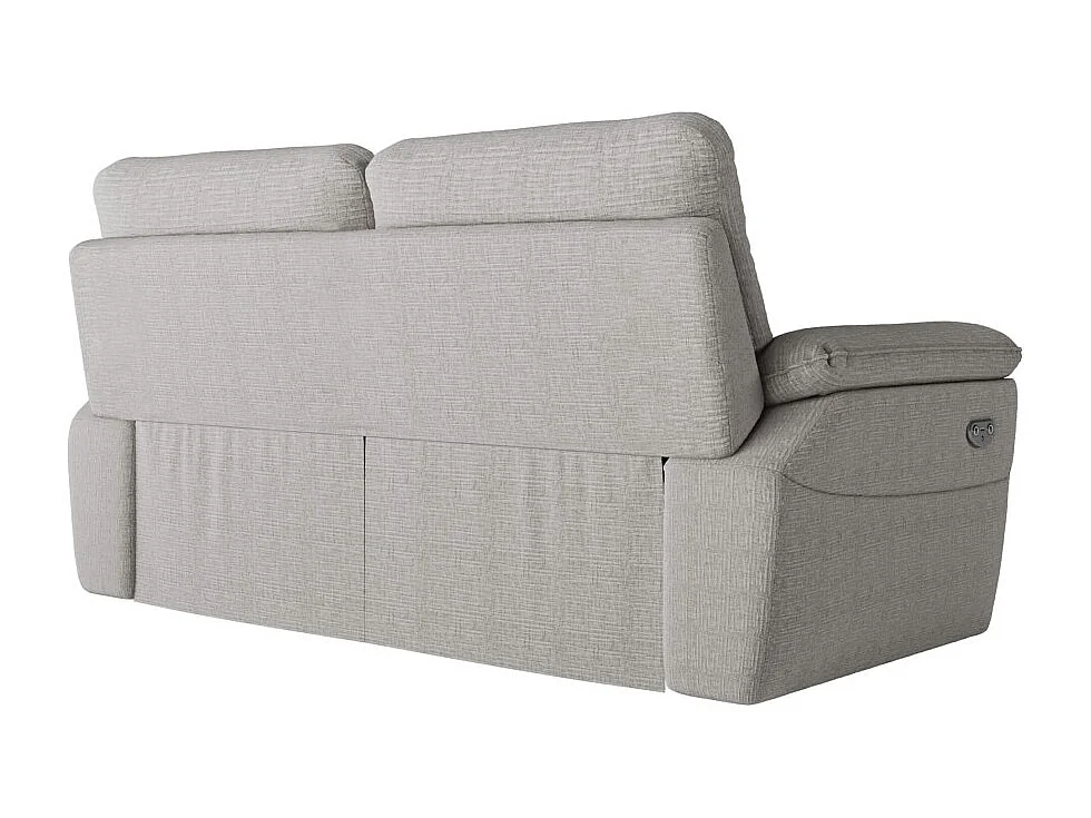 PACK - Canapé de relaxation ROSS électrique 2 et 3 places en tissu texturé 3D - Gris clair