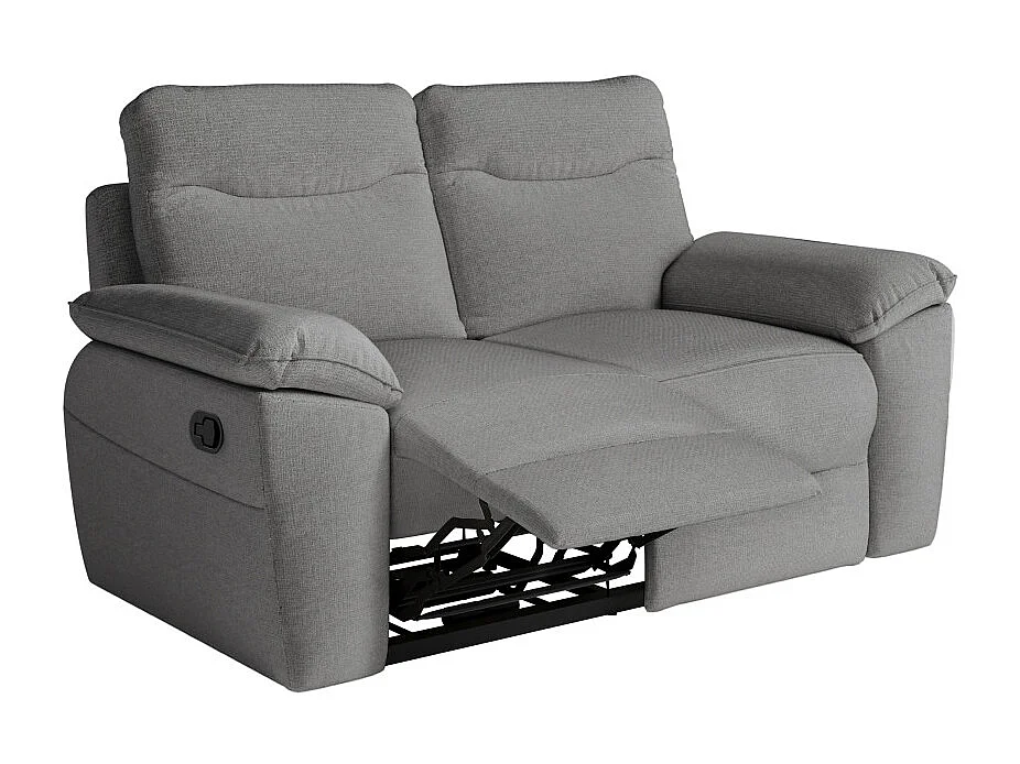 PACK - Canapé de relaxation ROSS manuel 2 et 3 places en tissu antitache - Gris