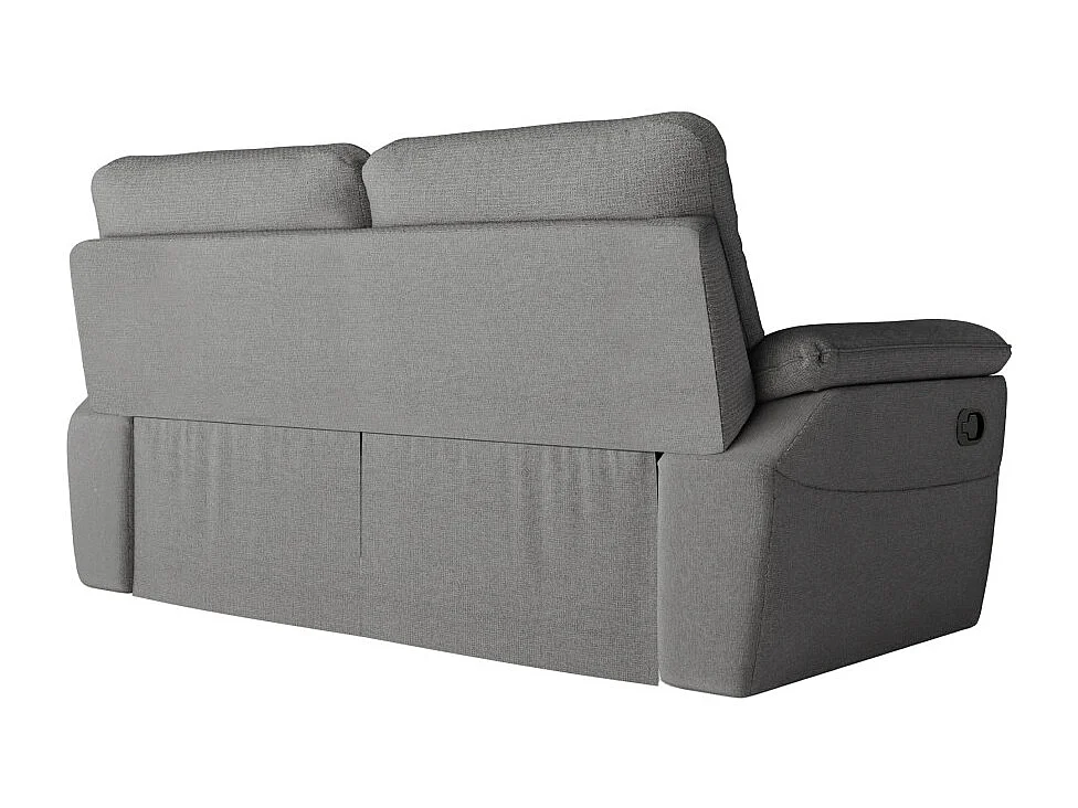 PACK - Canapé de relaxation ROSS manuel 2 et 3 places en tissu antitache - Gris