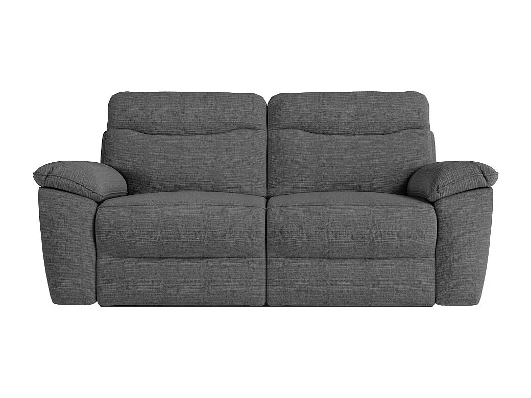 PACK - Canapé de relaxation ROSS manuel 2 et 3 places en tissu texturé 3D - Gris anthracite