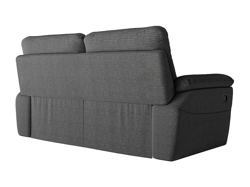 PACK - Canapé de relaxation ROSS manuel 2 et 3 places en tissu texturé 3D - Gris anthracite