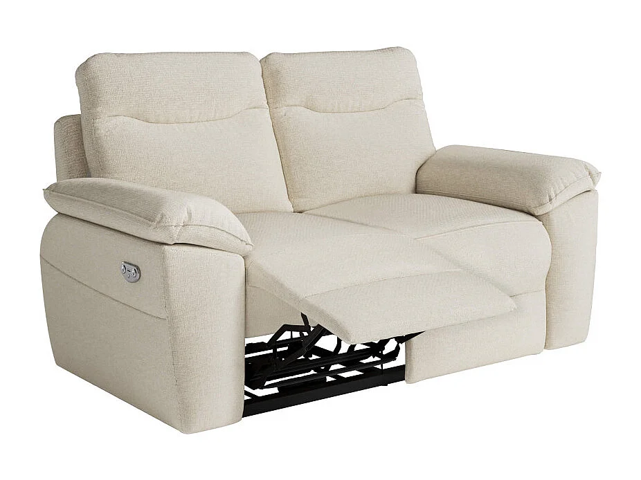 PACK - Canapé de relaxation ROSS électrique 2 et 3 places en tissu antitache - Beige