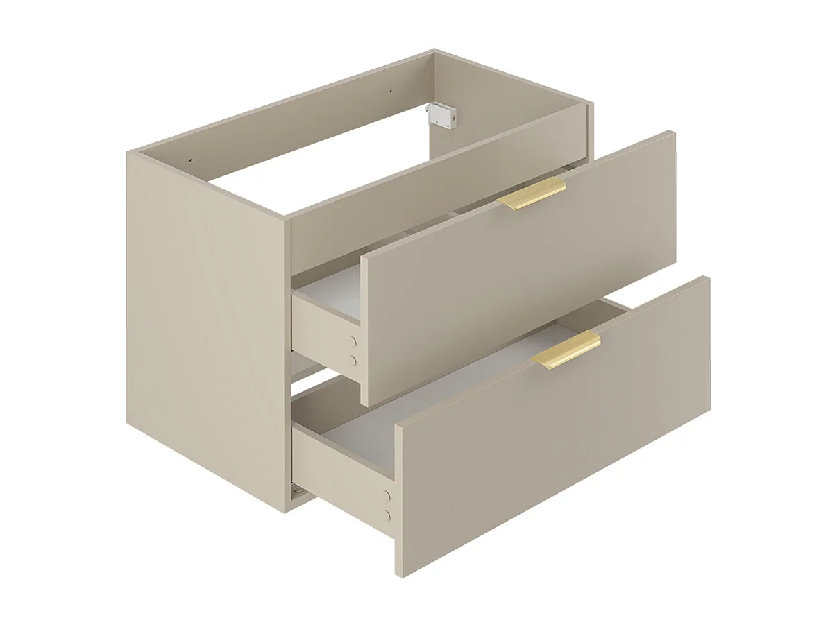 Ensemble meuble simple vasque 80cm et colonne Astrid Cachemire et bois