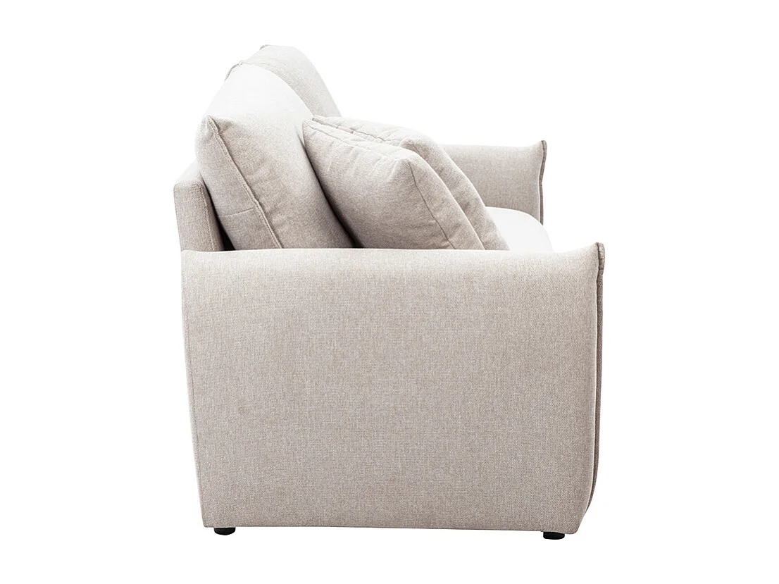 Canapé 3 places en tissu effet velours texturé beige PIO