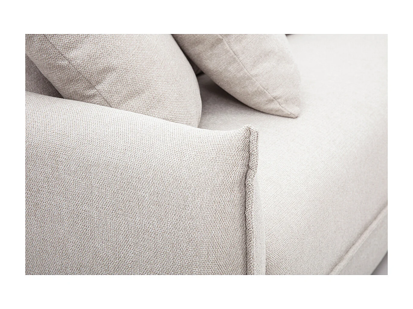 Canapé 3 places en tissu effet velours texturé beige PIO